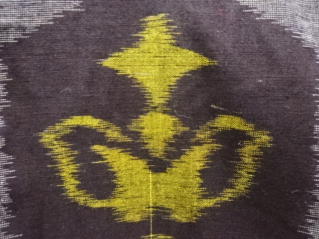  アンティーク　木綿本場久留米絣抽象花模様単衣着物